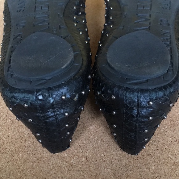 Sam Edelman Studded Black Reptile Leather Flats - Picture 6 of 6